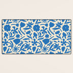 Blue flower nature art pattern Desk Mat Gallery Image 3