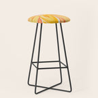 Sunburst Yellow and Orange Abstract Watercolor Flower Stool Gallery Image 1