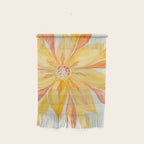 Sunburst Yellow and Orange Abstract Watercolor Flower Wall Hanging Gallery Image 1