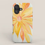 Sunburst Yellow and Orange Abstract Watercolor Flower iPhone Case Gallery Image 1