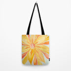 Sunburst Yellow and Orange Abstract Watercolor Flower Tote Bag Gallery Image 2