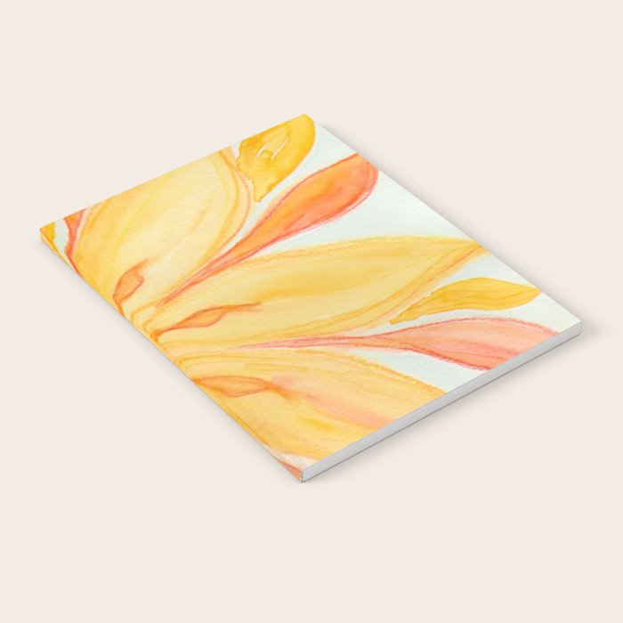 Sunburst Yellow and Orange Abstract Watercolor Flower Notebook Gallery Image 1