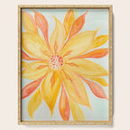 Sunburst Yellow and Orange Abstract Watercolor Flower Serving Tray Gallery Image 1