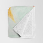 Sunburst Yellow and Orange Abstract Watercolor Flower Throw Blanket Gallery Image 3