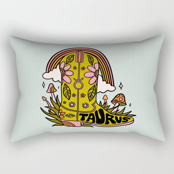 Taurus Cowboy Boots Rectangular Pillow Gallery Image 2