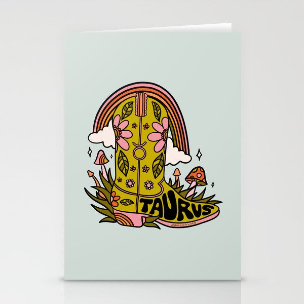 Taurus Cowboy Boots Stationery Card Gallery Image 2