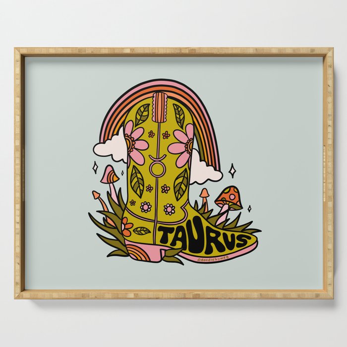 Taurus Cowboy Boots Serving Tray Gallery Image 1