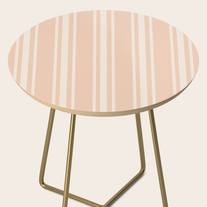 Mediterranean Ticking Stripe Dusty Peach Sand Side Table Gallery Image 2