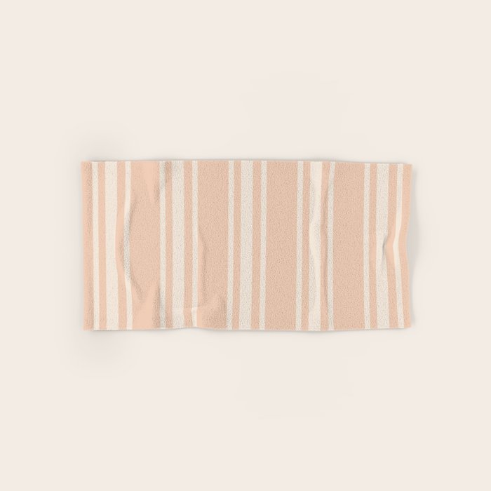 Mediterranean Ticking Stripe Dusty Peach Sand Bath Towel Gallery Image 1