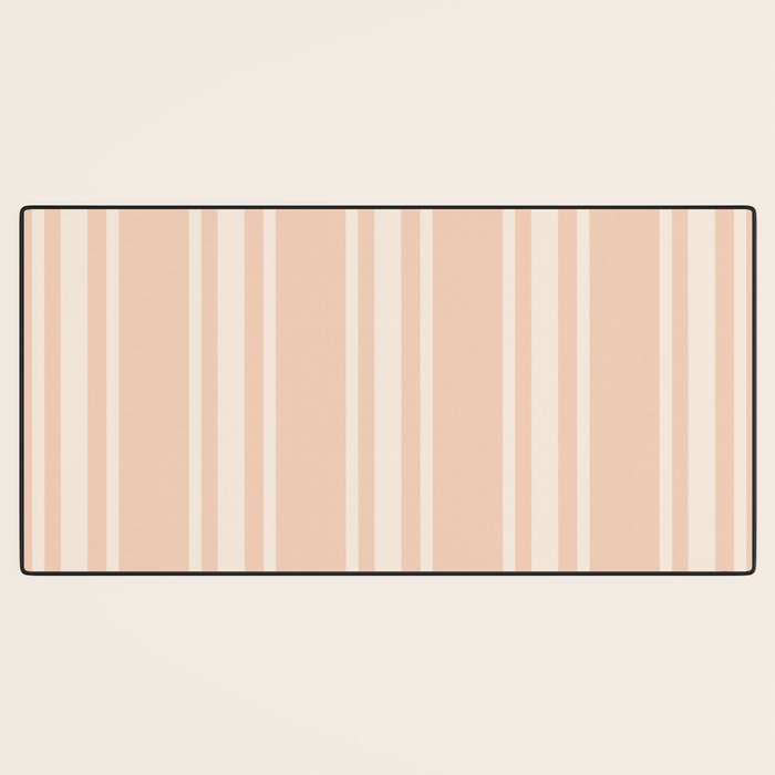 Mediterranean Ticking Stripe Dusty Peach Sand Desk Mat Gallery Image 3
