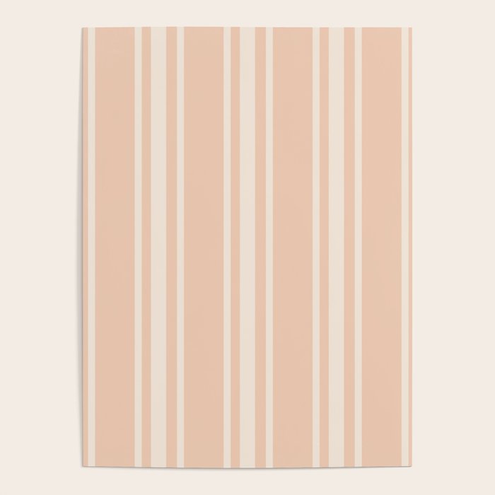 Mediterranean Ticking Stripe Dusty Peach Sand Poster Gallery Image 4