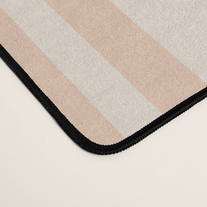 Mediterranean Ticking Stripe Dusty Peach Sand Desk Mat Gallery Image 4