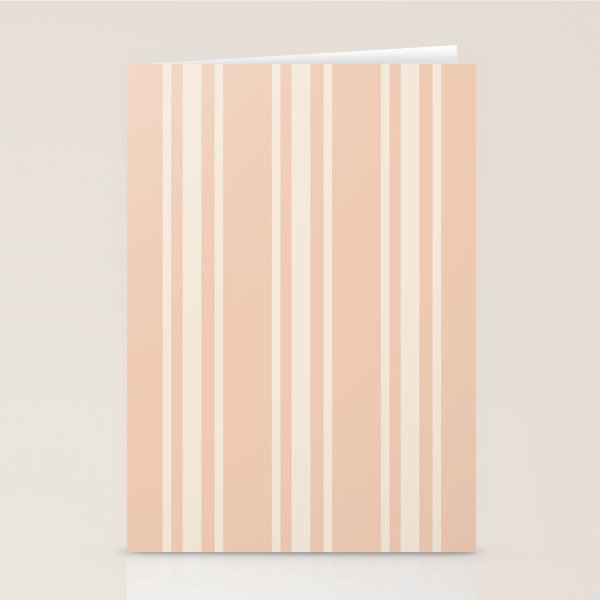 Mediterranean Ticking Stripe Dusty Peach Sand Stationery Card Gallery Image 2