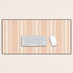 Mediterranean Ticking Stripe Dusty Peach Sand Desk Mat Gallery Image 1