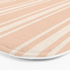 Mediterranean Ticking Stripe Dusty Peach Sand Bath Mat Gallery Image 3
