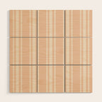 Mediterranean Ticking Stripe Dusty Peach Sand Wood Wall Art Gallery Image 1