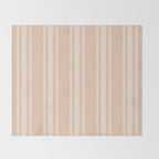 Mediterranean Ticking Stripe Dusty Peach Sand Throw Blanket Gallery Image 2