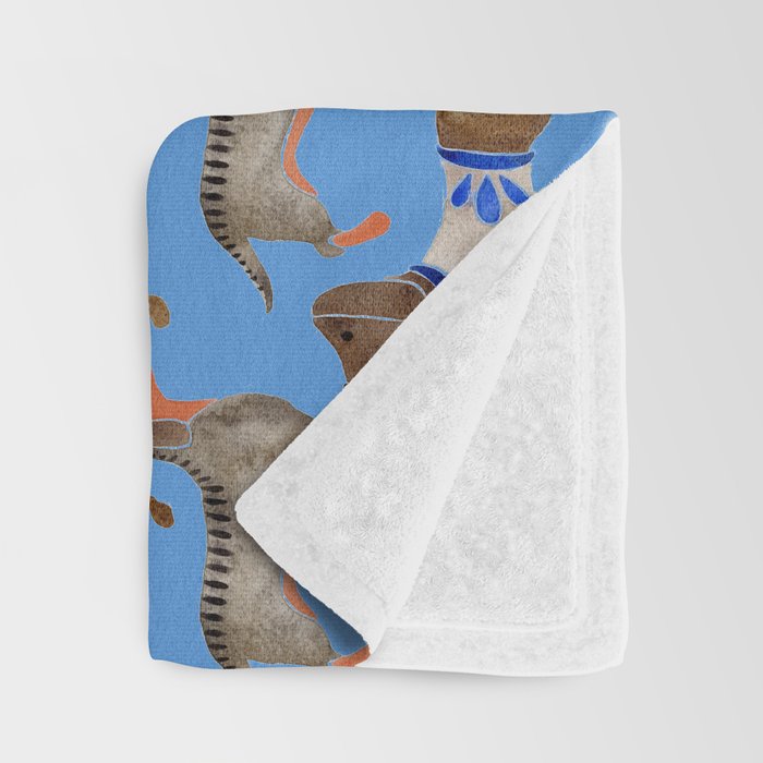 Dachshunds - Cornflower Blue Palette Throw Blanket Gallery Image 3