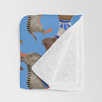 Dachshunds - Cornflower Blue Palette Throw Blanket Gallery Image 3