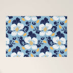 Vintage flower nature art pattern Welcome Mat Gallery Image 1