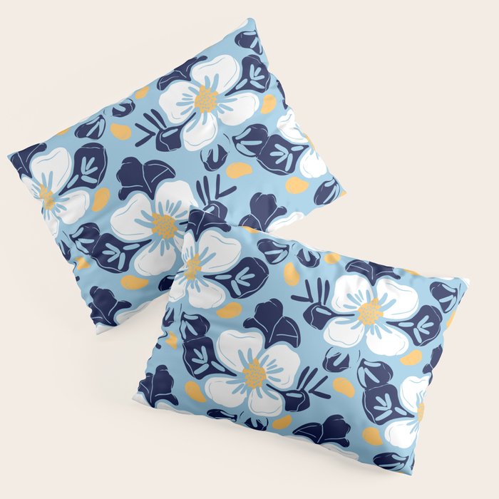 Vintage flower nature art pattern Pillow Sham Gallery Image 1