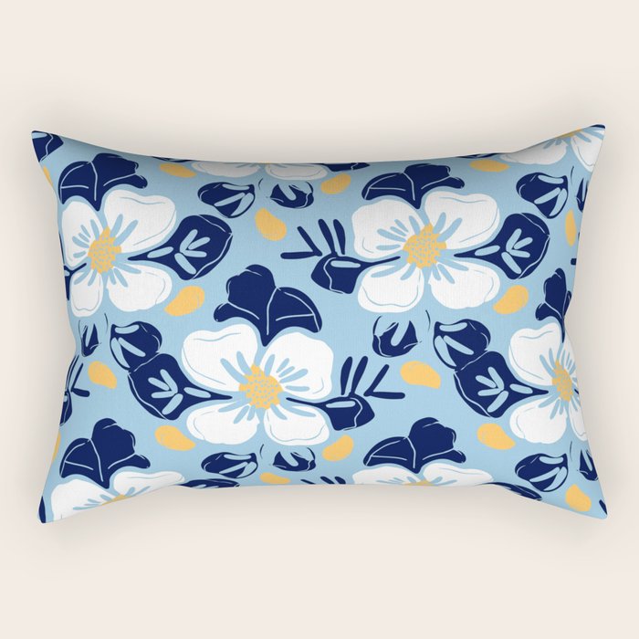 Vintage flower nature art pattern Rectangular Pillow Gallery Image 2