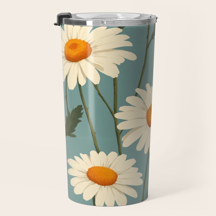 Charming Daisies with Ladybug Travel Mug Gallery Image 3