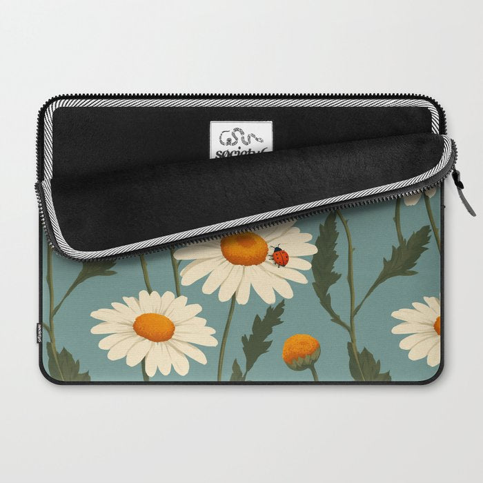 Charming Daisies with Ladybug Laptop Sleeve Gallery Image 2