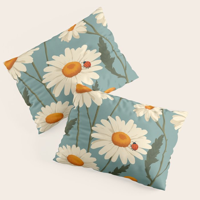 Charming Daisies with Ladybug Pillow Sham Gallery Image 3