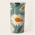 Charming Daisies with Ladybug Travel Mug Gallery Image 1