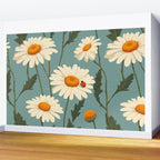 Charming Daisies with Ladybug Wall Mural Gallery Image 2