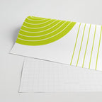 Two Tone Line Curvature LXXVII Lime Green Modern Arch Abstract Wrapping Paper Gallery Image 2