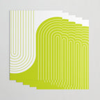 Two Tone Line Curvature LXXVII Lime Green Modern Arch Abstract Wrapping Paper Gallery Image 3