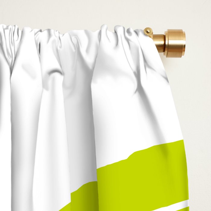 Two Tone Line Curvature LXXVII Lime Green Modern Arch Abstract Window Curtain Gallery Image 2