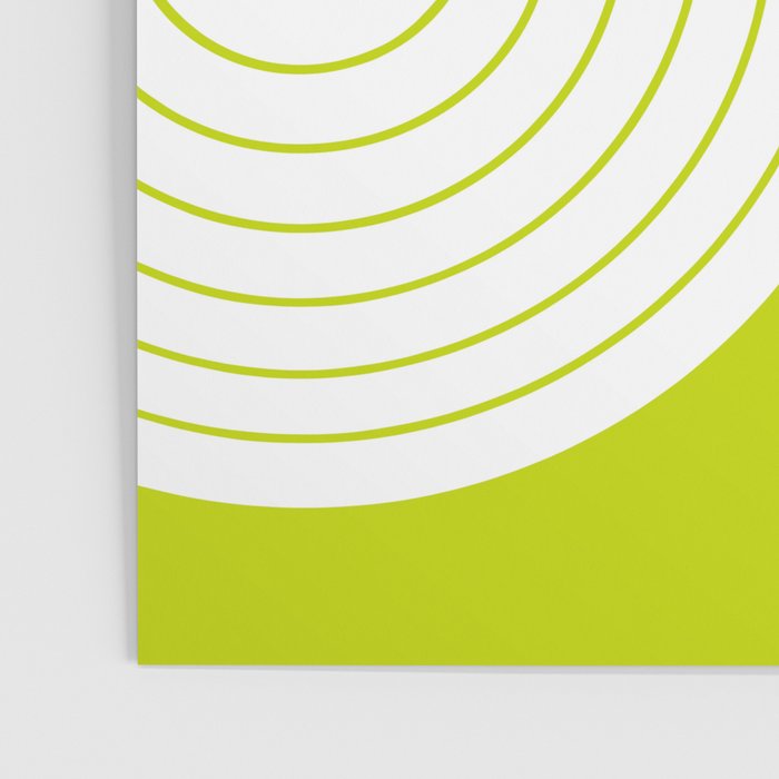 Two Tone Line Curvature LXXVII Lime Green Modern Arch Abstract Poster Gallery Image 3