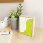 Two Tone Line Curvature LXXVII Lime Green Modern Arch Abstract Mini Art Print Gallery Image 2