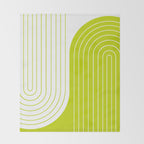 Two Tone Line Curvature LXXVII Lime Green Modern Arch Abstract Throw Blanket Gallery Image 2