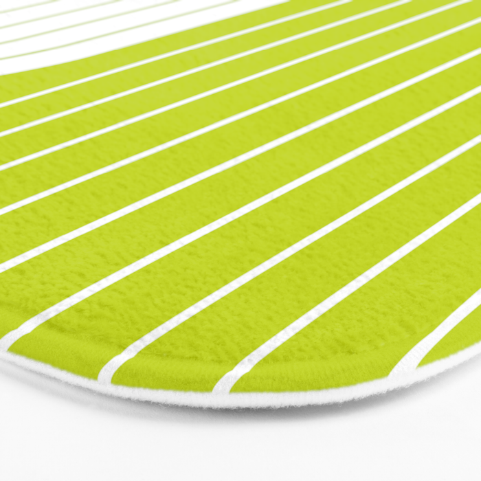 Two Tone Line Curvature LXXVII Lime Green Modern Arch Abstract Bath Mat Gallery Image 3