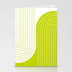 Two Tone Line Curvature LXXVII Lime Green Modern Arch Abstract Stationery Card Gallery Image 2