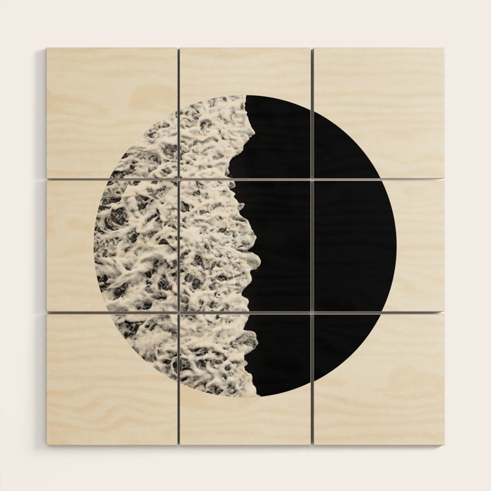 Ocean Yin Yang - Landscape Art Print, Black and White Photography  Wood Wall Art Gallery Image 1