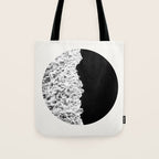 Ocean Yin Yang - Landscape Art Print, Black and White Photography  Tote Bag Gallery Image 1