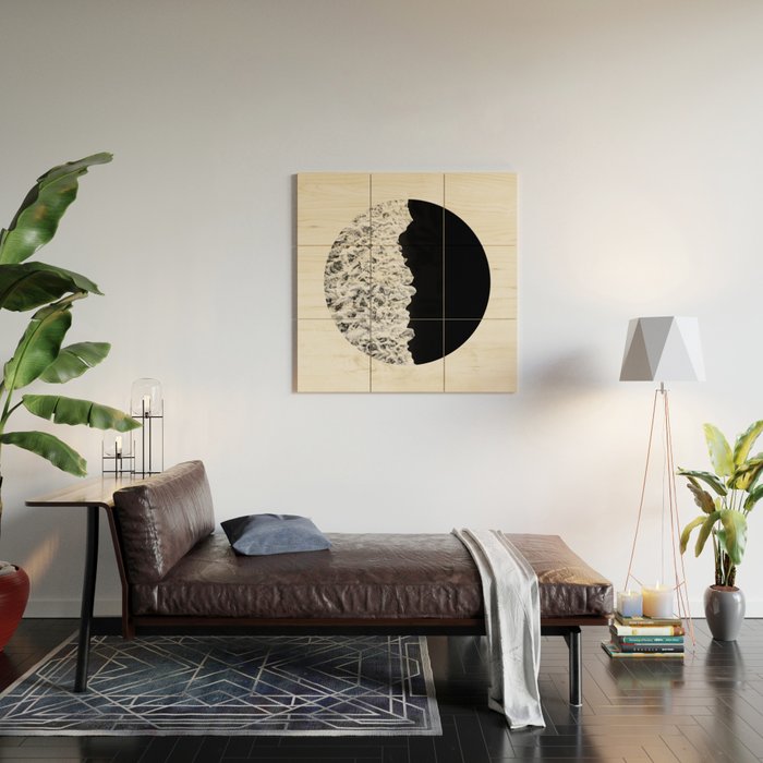 Ocean Yin Yang - Landscape Art Print, Black and White Photography  Wood Wall Art Gallery Image 2