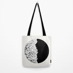 Ocean Yin Yang - Landscape Art Print, Black and White Photography  Tote Bag Gallery Image 2