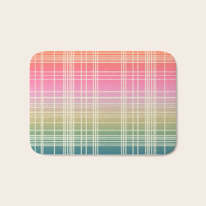 Rainbow Core Plaid Bath Mat Gallery Image 1