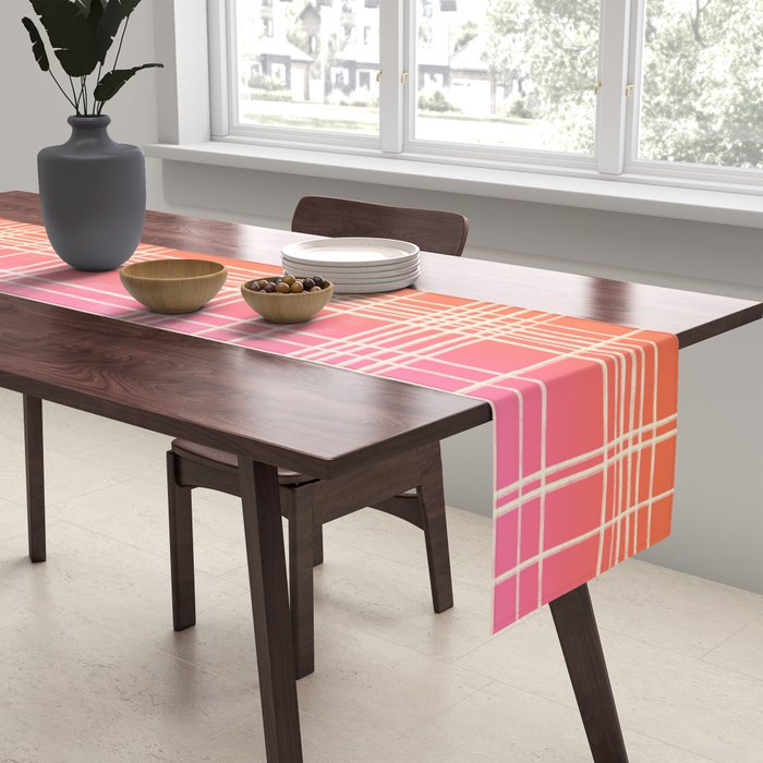 Rainbow Core Plaid Table Runner Gallery Image 2