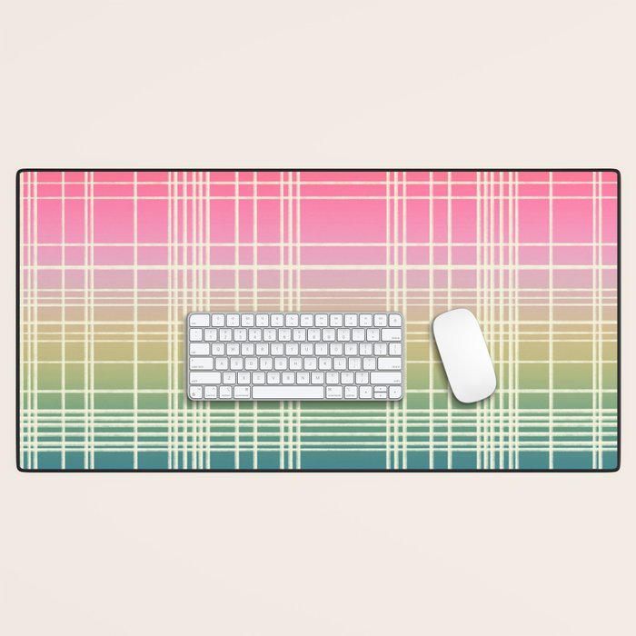 Rainbow Core Plaid Desk Mat Gallery Image 1