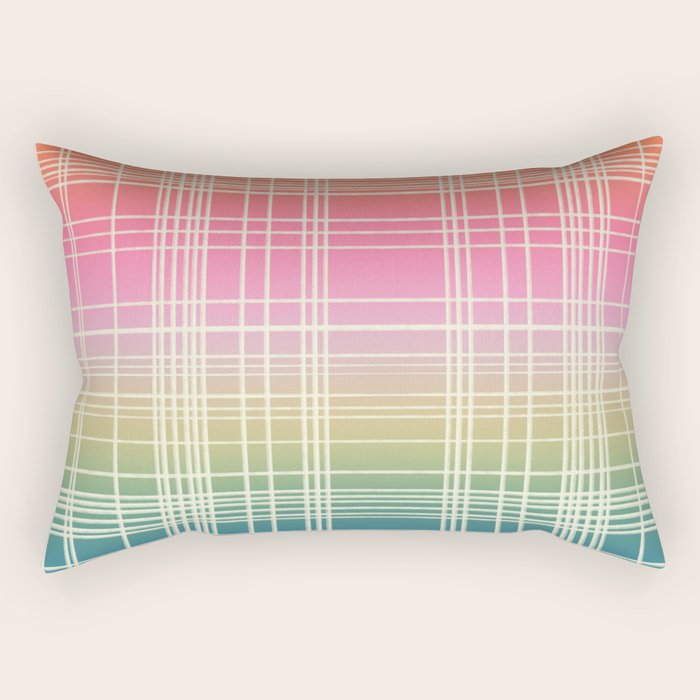 Rainbow Core Plaid Rectangular Pillow Gallery Image 2