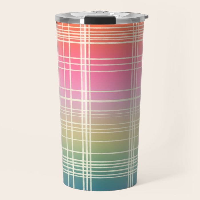 Rainbow Core Plaid Travel Mug Gallery Image 1