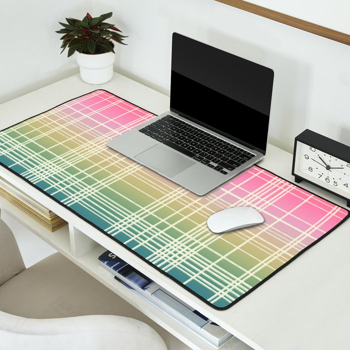 Rainbow Core Plaid Desk Mat Gallery Image 2