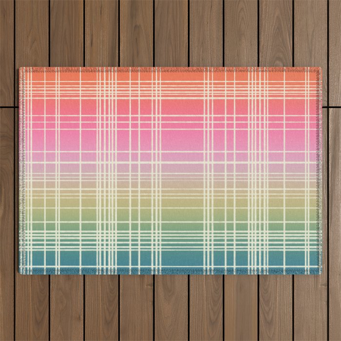 Rainbow Core Plaid Outdoor Rug Gallery Image 1
